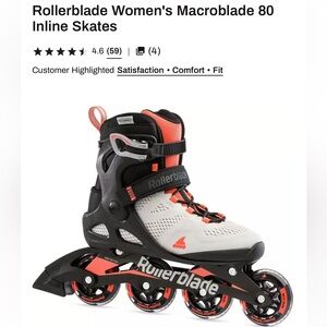 FREE Helmet! Rollerblade Women's Macroblade 80 Inline Skates